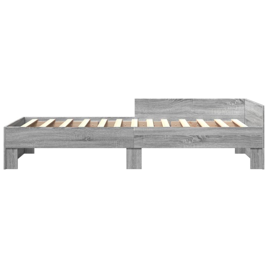Bed Frame without Mattress Grey Sonoma 90x190 cm Single Engineered Wood